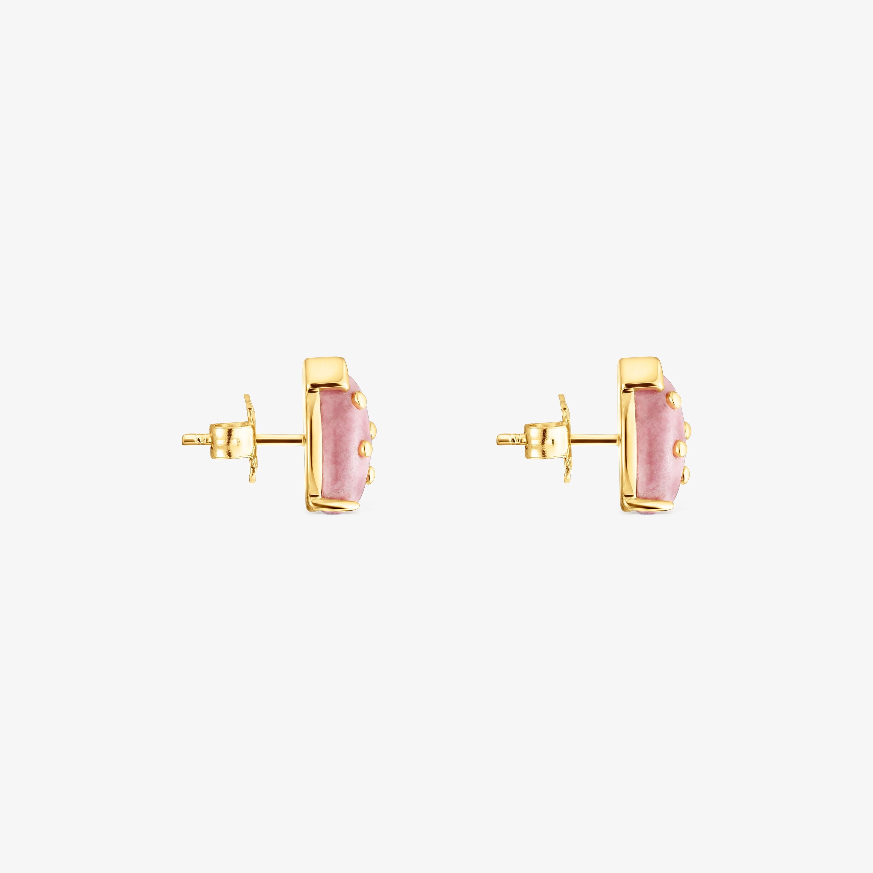 Silver vermeil Virtual Garden Earrings with rhodonite