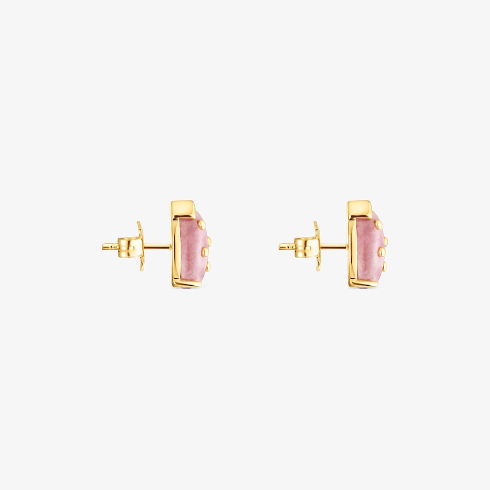 Silver vermeil Virtual&nbsp;Garden Earrings with rhodonite