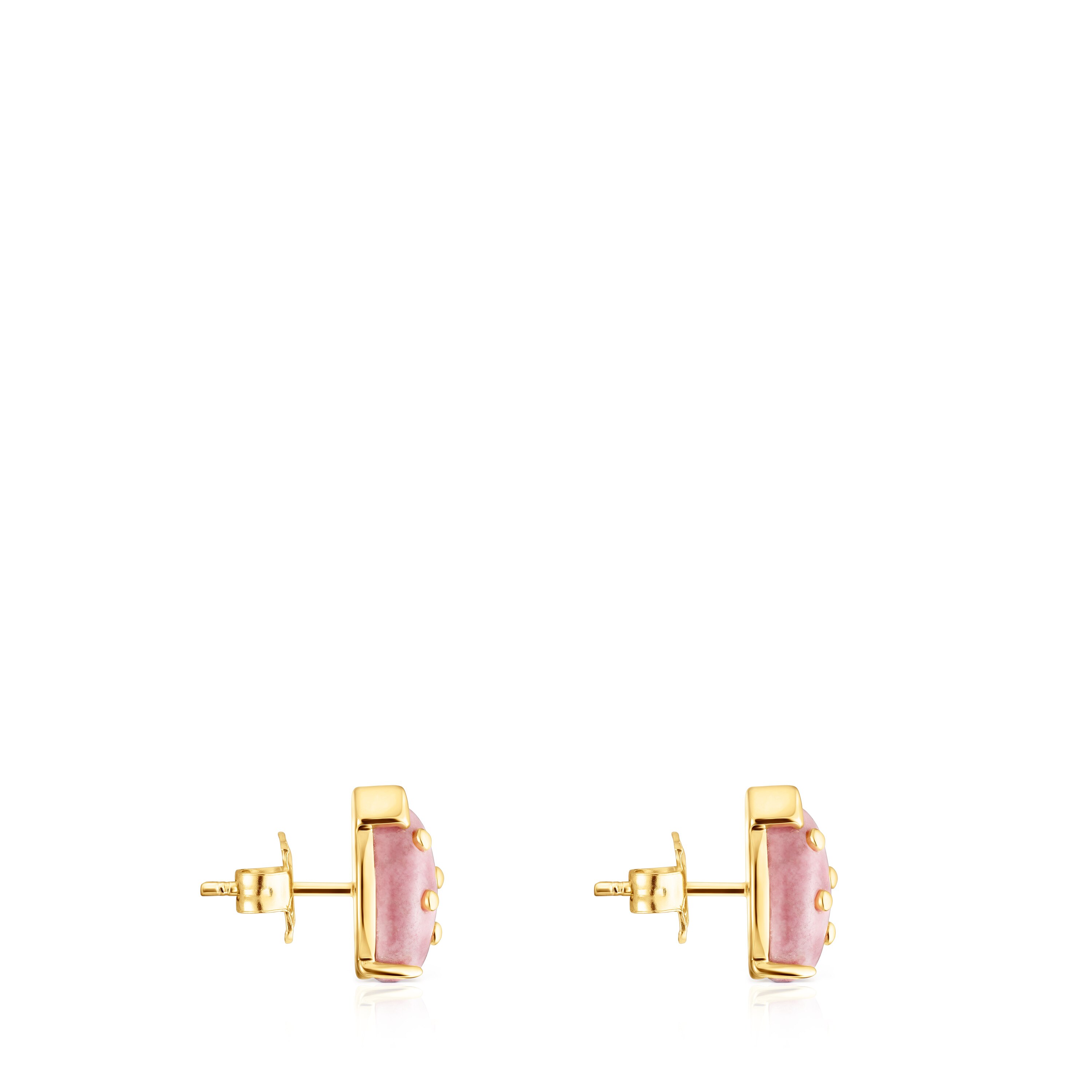 Silver vermeil Virtual Garden Earrings with rhodonite