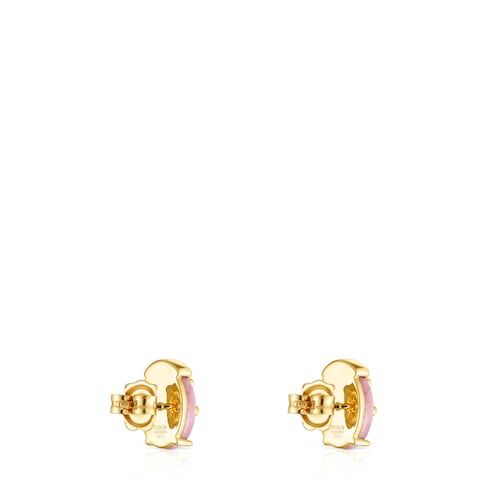 Silver vermeil Virtual Garden Earrings with rhodonite