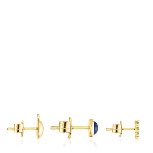 Pack de pendientes con baño de oro 18 kt sobre plata, citrino i amatista Virtual Garden