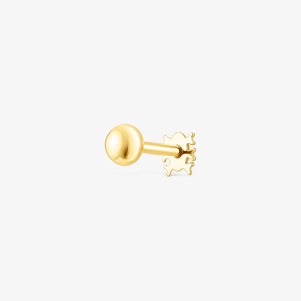 Piercing motivo Virtual Garden em a&ccedil;o IP dourado