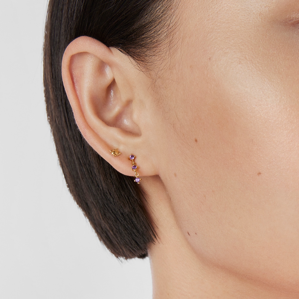 Piercing motivo Virtual Garden em a&ccedil;o IP dourado