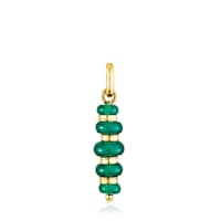 Colgante con baño de oro 18 kt sobre plata y calcedonia tratada Virtual Garden