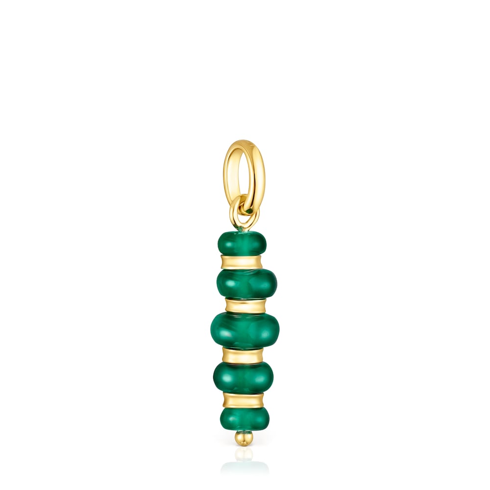 Silver vermeil Virtual Garden Pendant with chalcedony