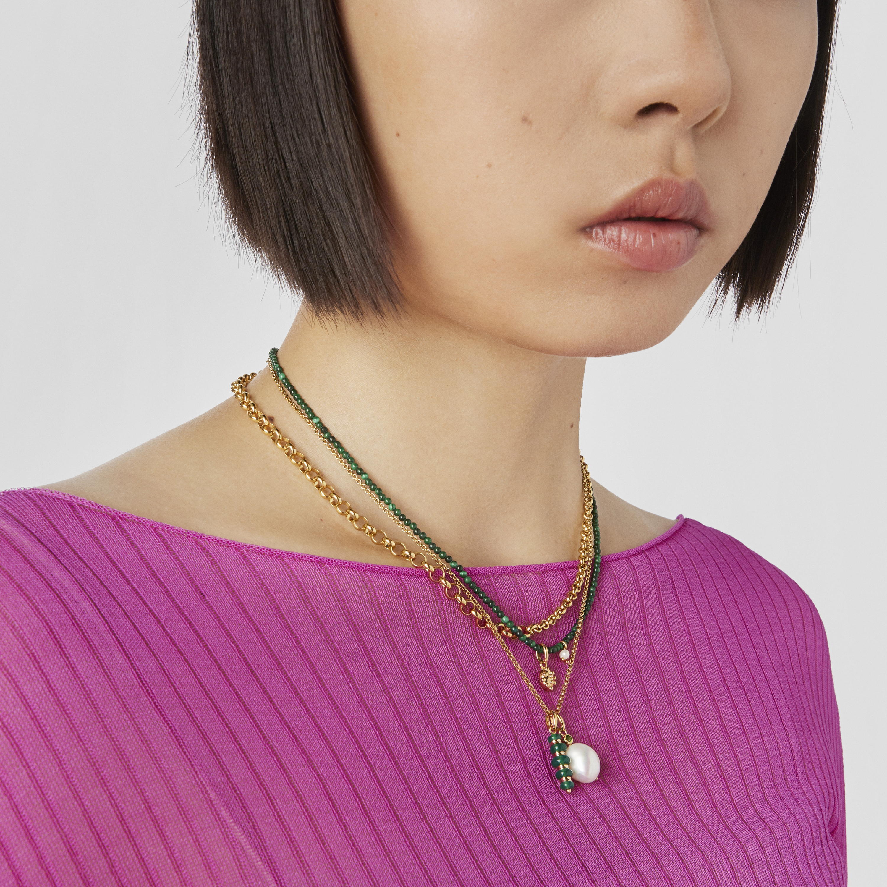 Silver vermeil Virtual Garden Pendant with chalcedony