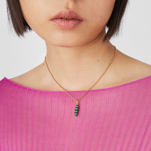 Colgante con baño de oro 18 kt sobre plata y calcedonia tratada Virtual Garden