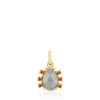 Colgante con baño de oro 18 kt sobre plata, labradorita y cornalina Virtual Garden
