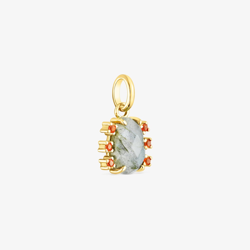Silver vermeil Virtual&nbsp;Garden Pendant with labradorite and carnelian