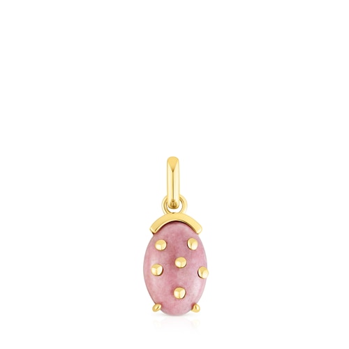 Silver vermeil Virtual Garden Pendant with rhodonite