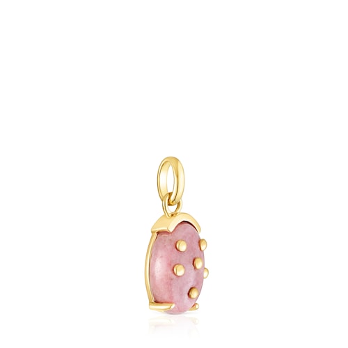Silver vermeil Virtual Garden Pendant with rhodonite