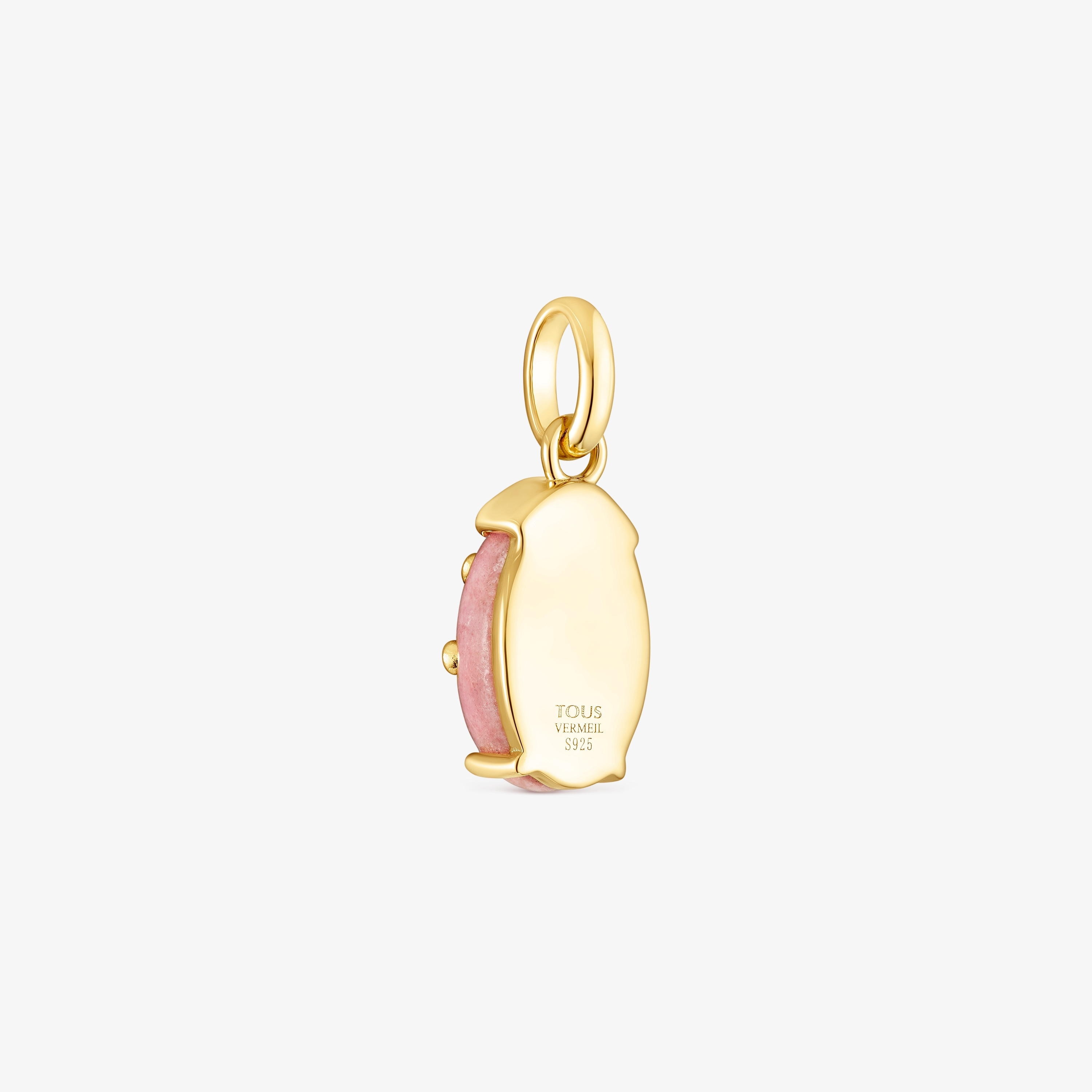 Silver vermeil Virtual Garden Pendant with rhodonite