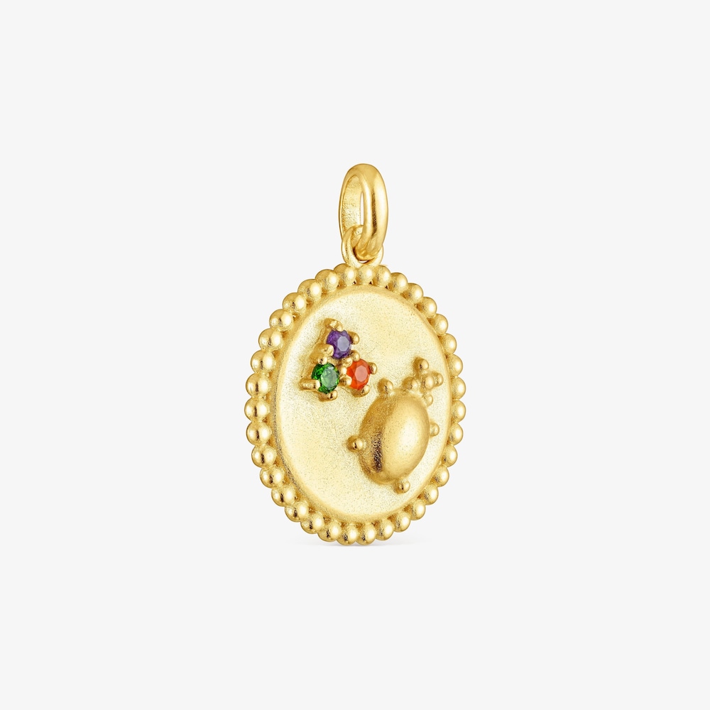 Medalion Virtual Garden wykonany ze srebra vermeil, z kamieniami szlachetnymi