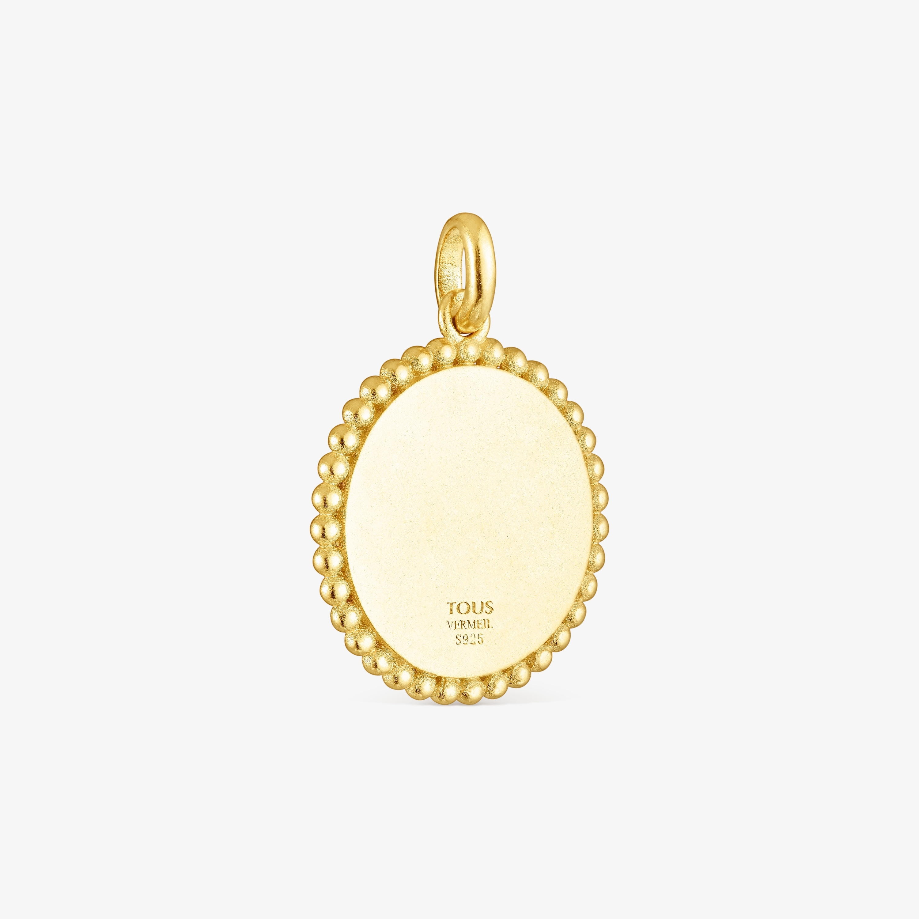 Silver vermeil Virtual Garden Medallion pendant with gemstones