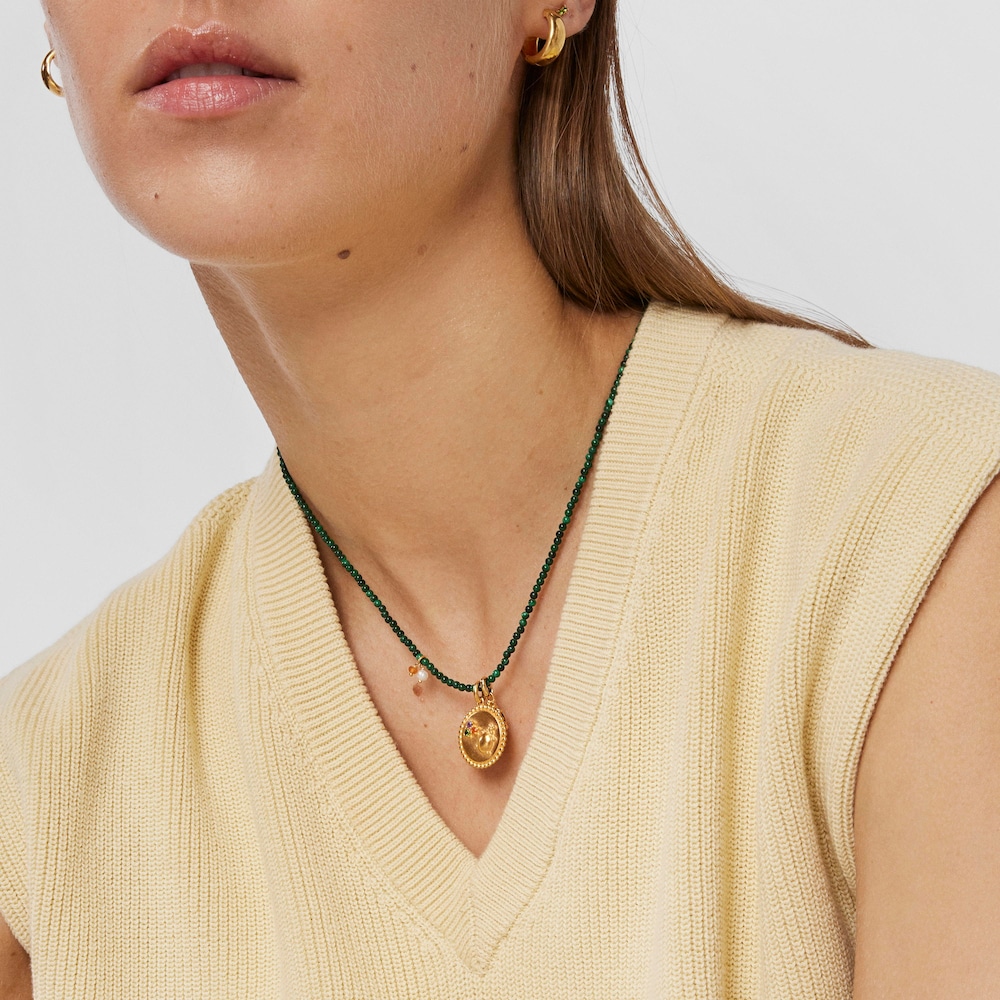 Medalion Virtual Garden wykonany ze srebra vermeil, z kamieniami szlachetnymi