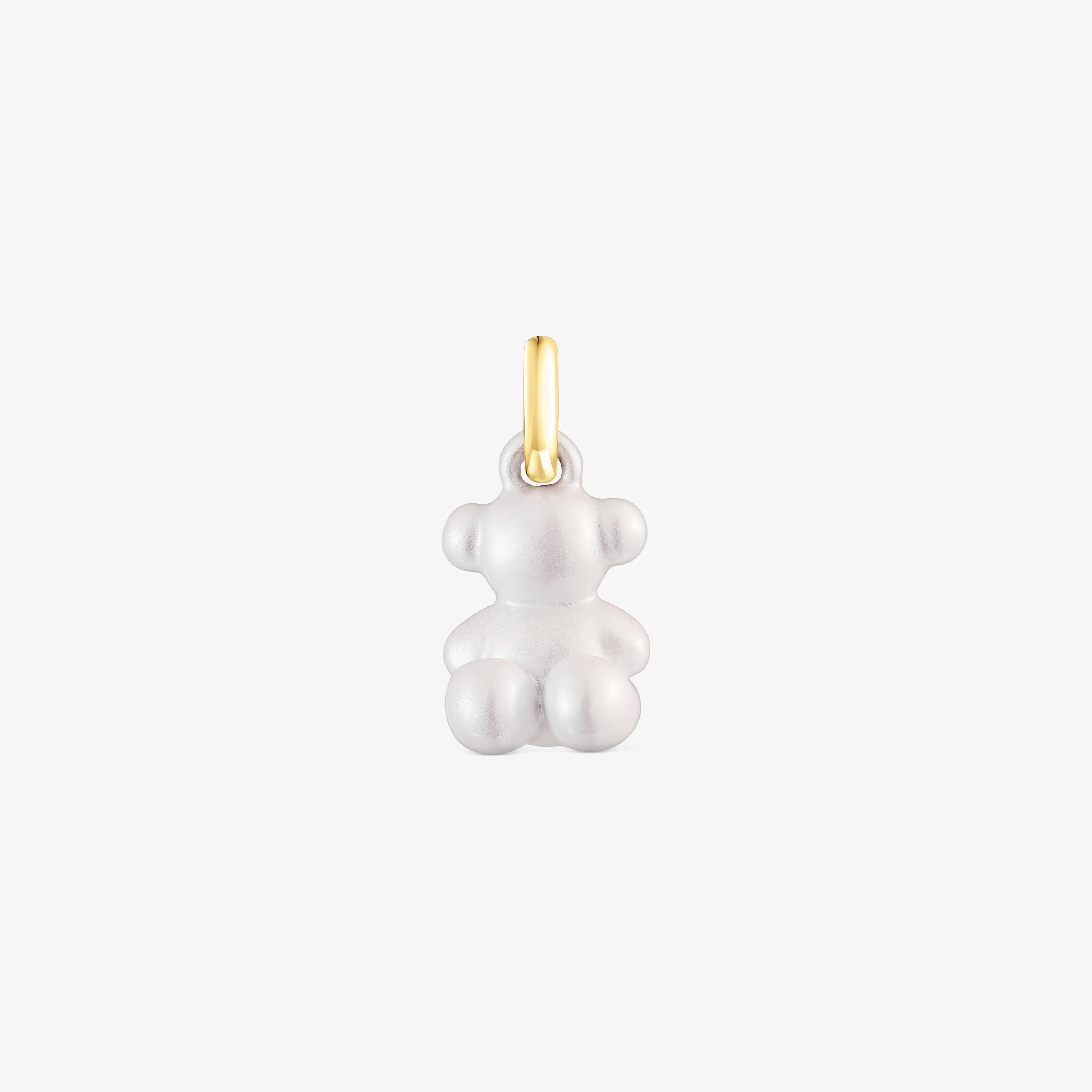 Bold Bear white steel bear Pendant