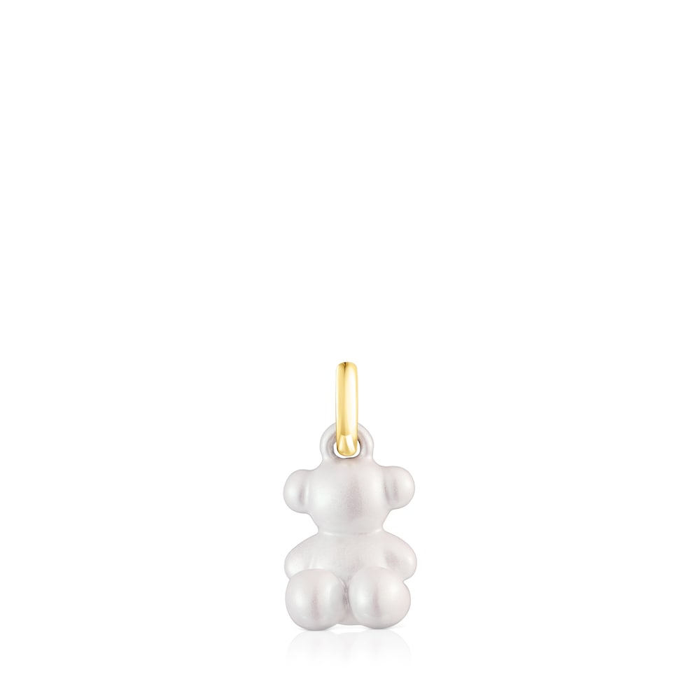 Bold Bear white steel bear Pendant