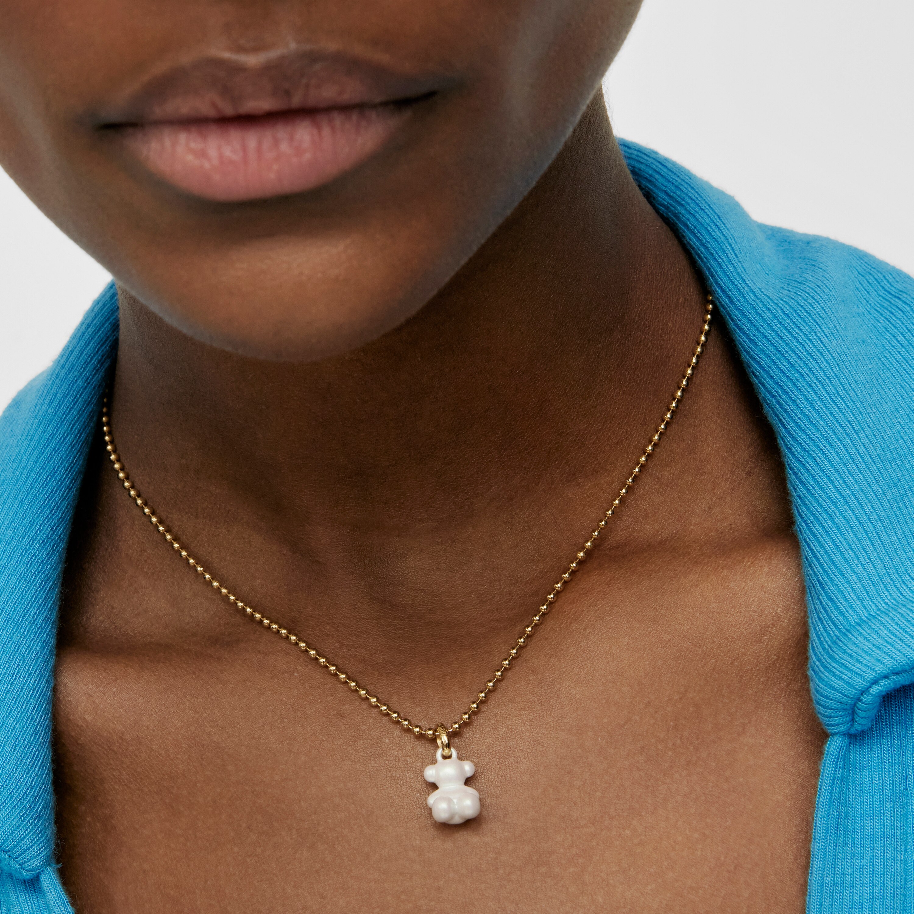 Bold Bear white steel bear Pendant