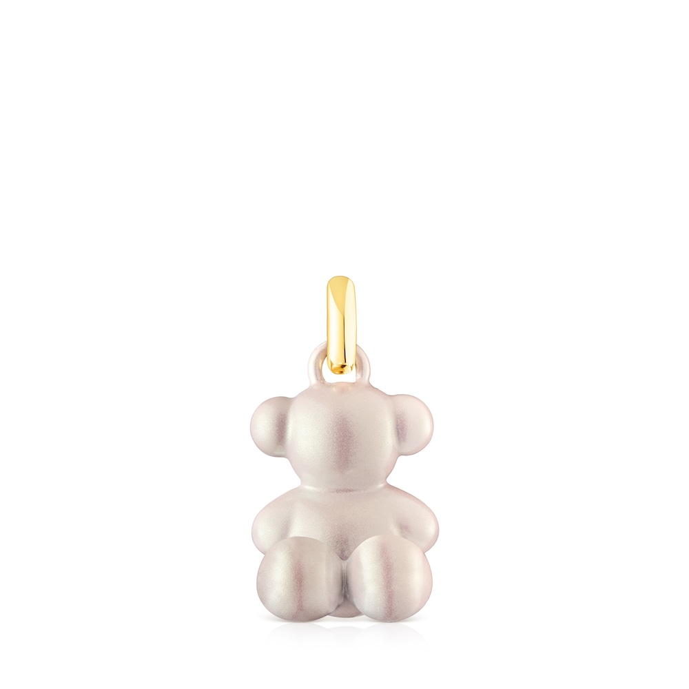 Bold Bear white steel bear Pendant
