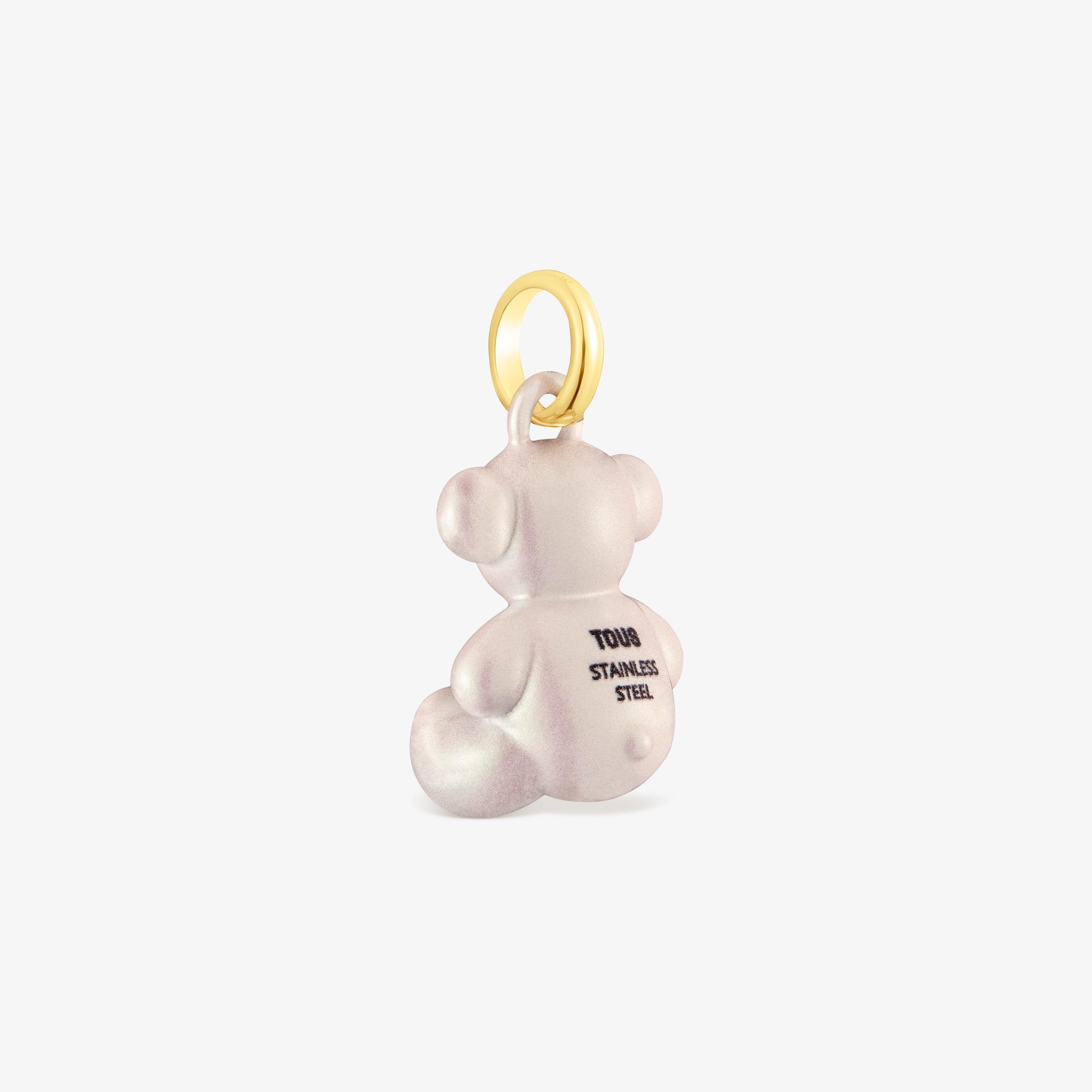Bold Bear white steel bear Pendant