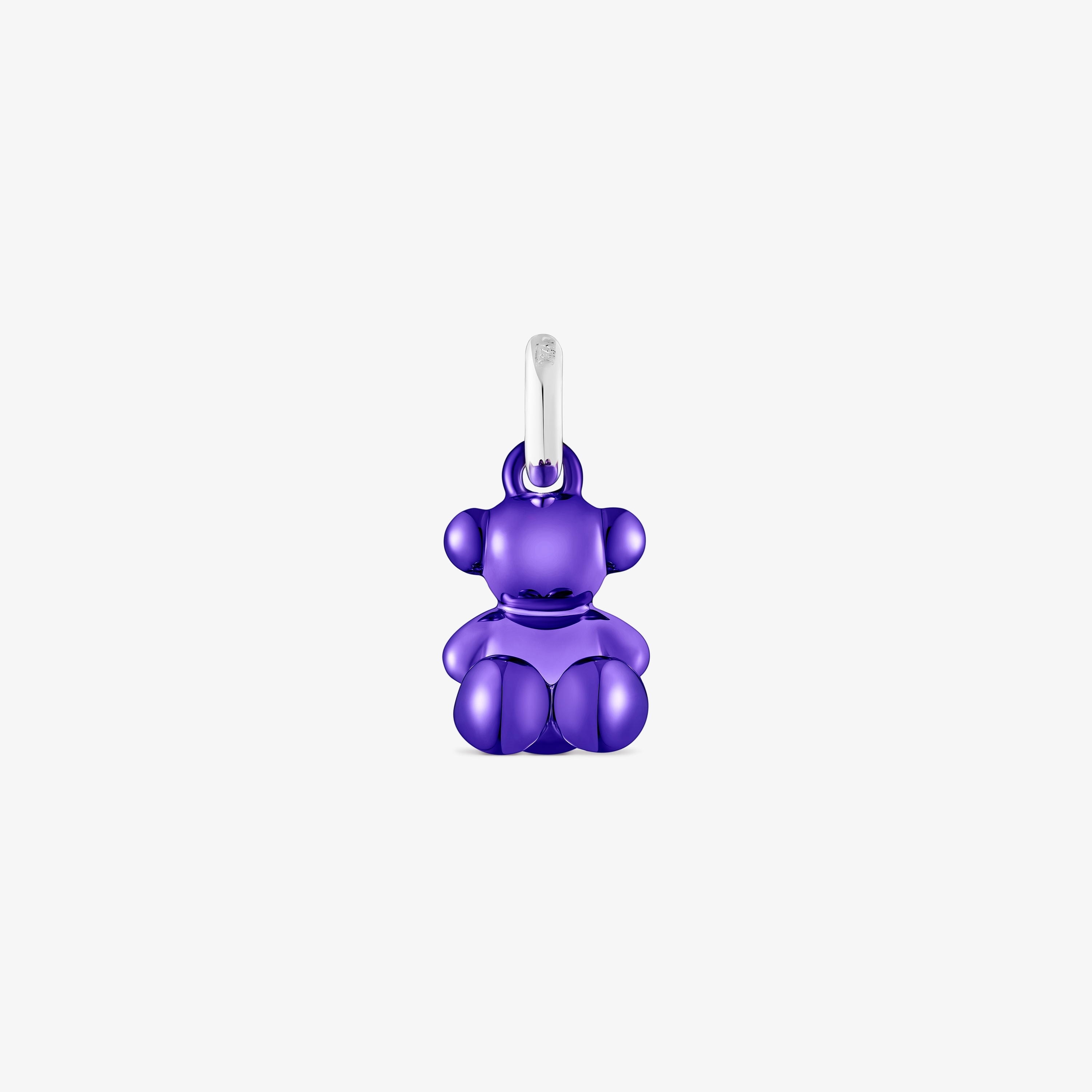 Bold Bear lilac steel bear Pendant