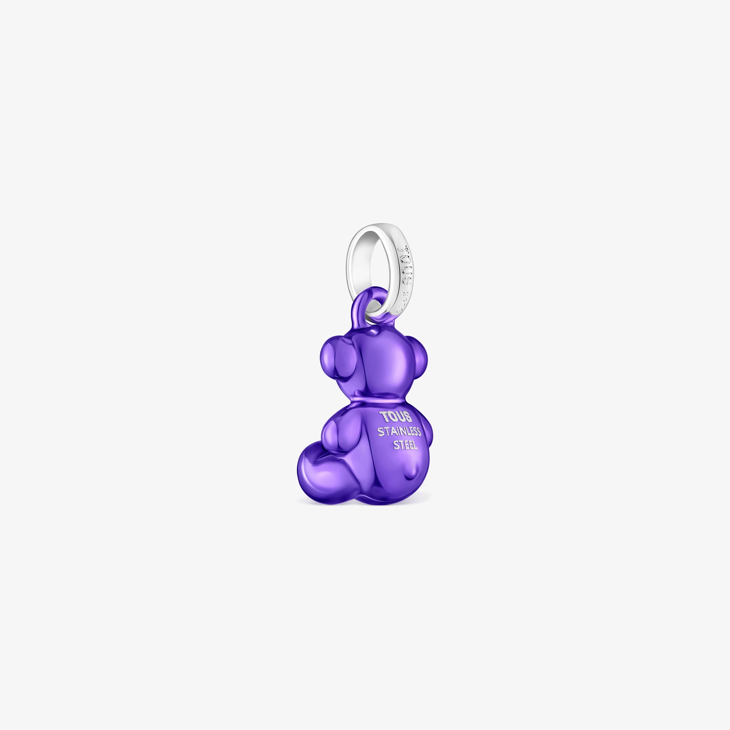 Bold Bear lilac steel bear Pendant