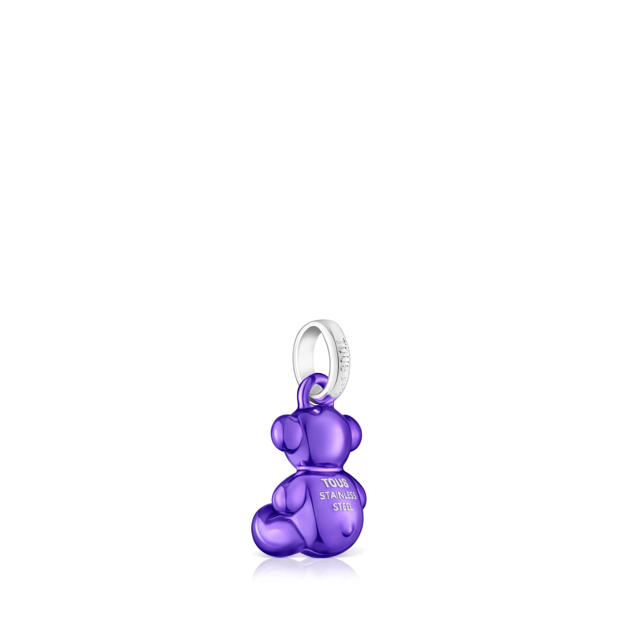 Small Bold Bear lilac steel bear Pendant