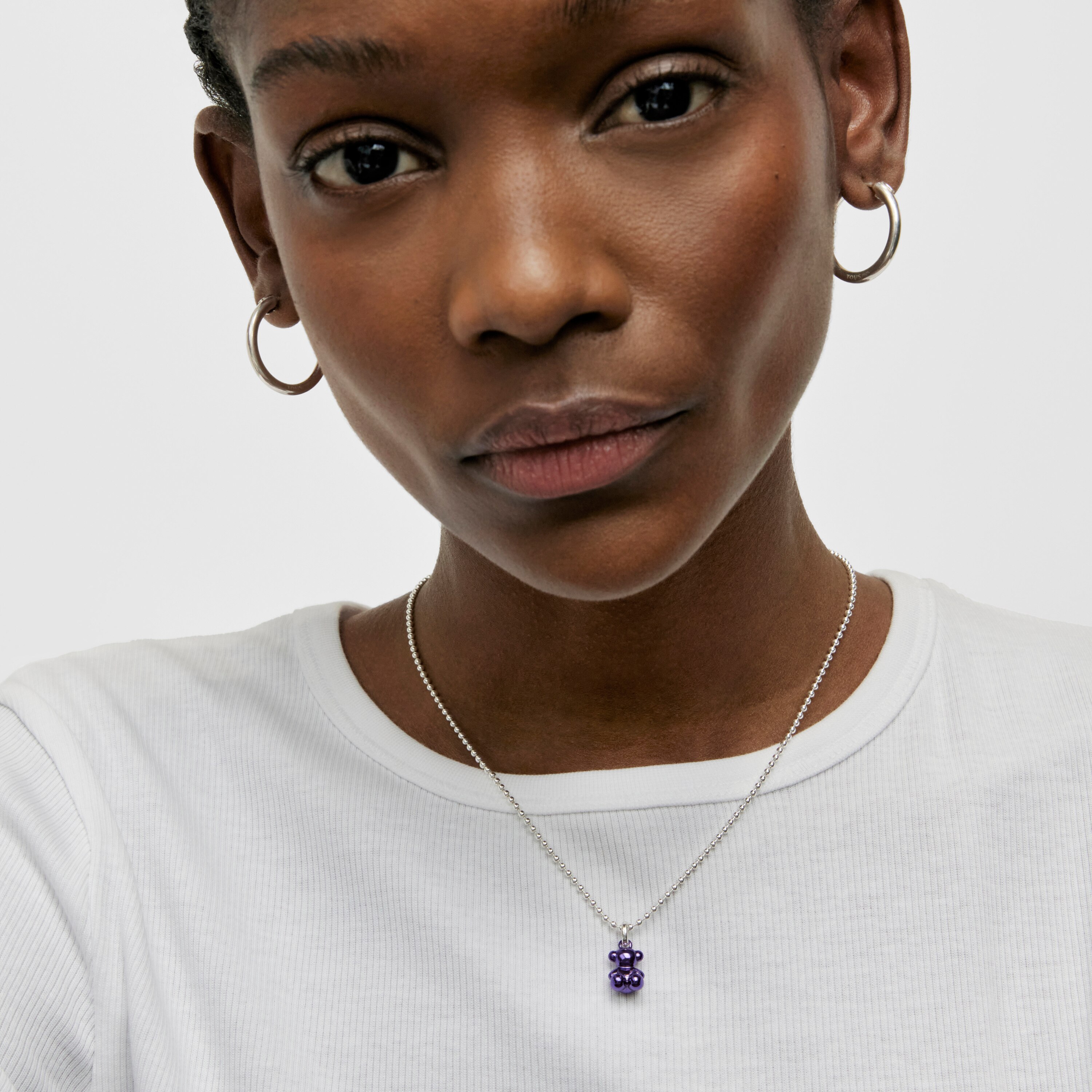 Bold Bear lilac steel bear Pendant