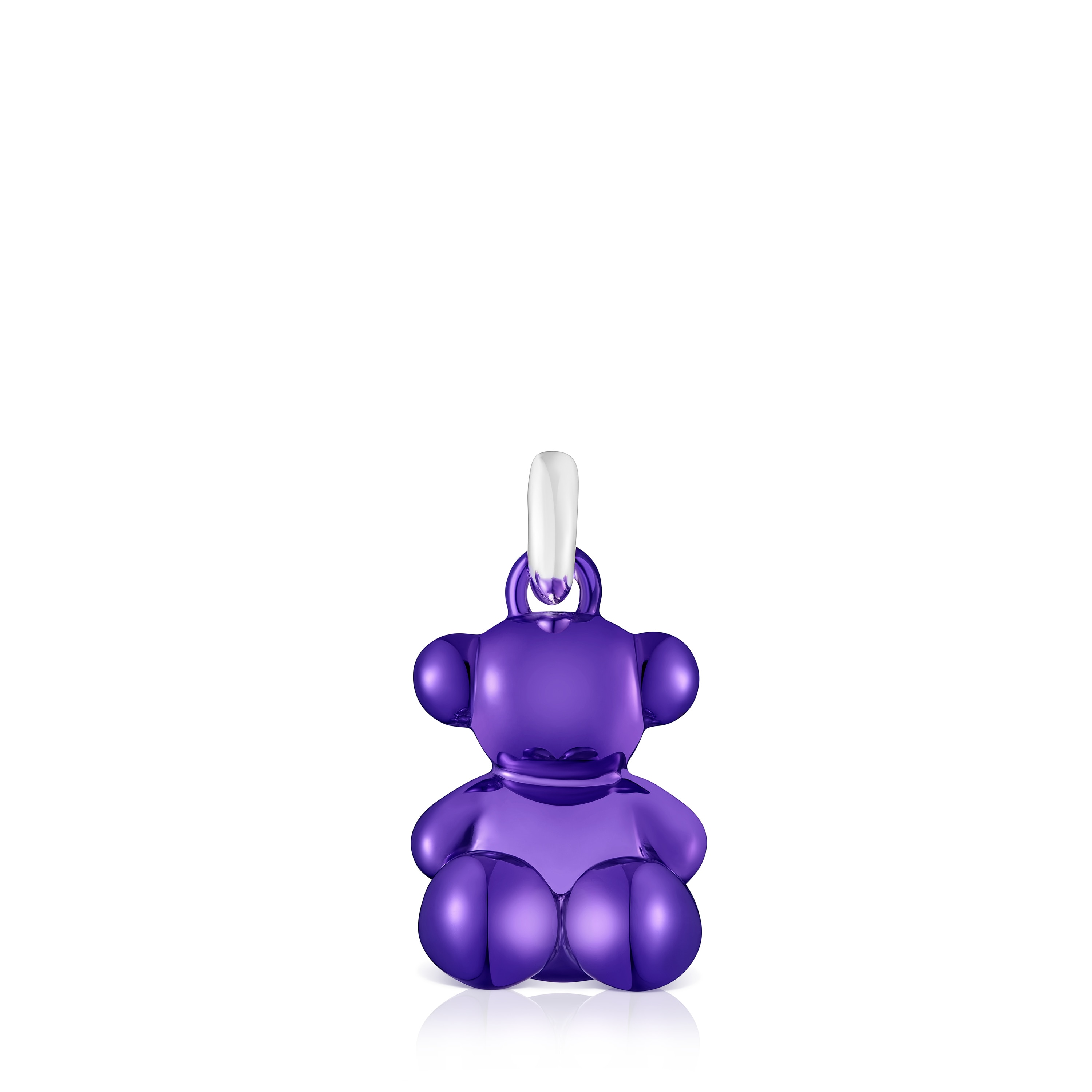 【BLACKPURPLE】[silver925] Luna Pearl Hug Bear Pendant Silver Vermeil Teddy Bear moon-bear Pendant with Gemstones