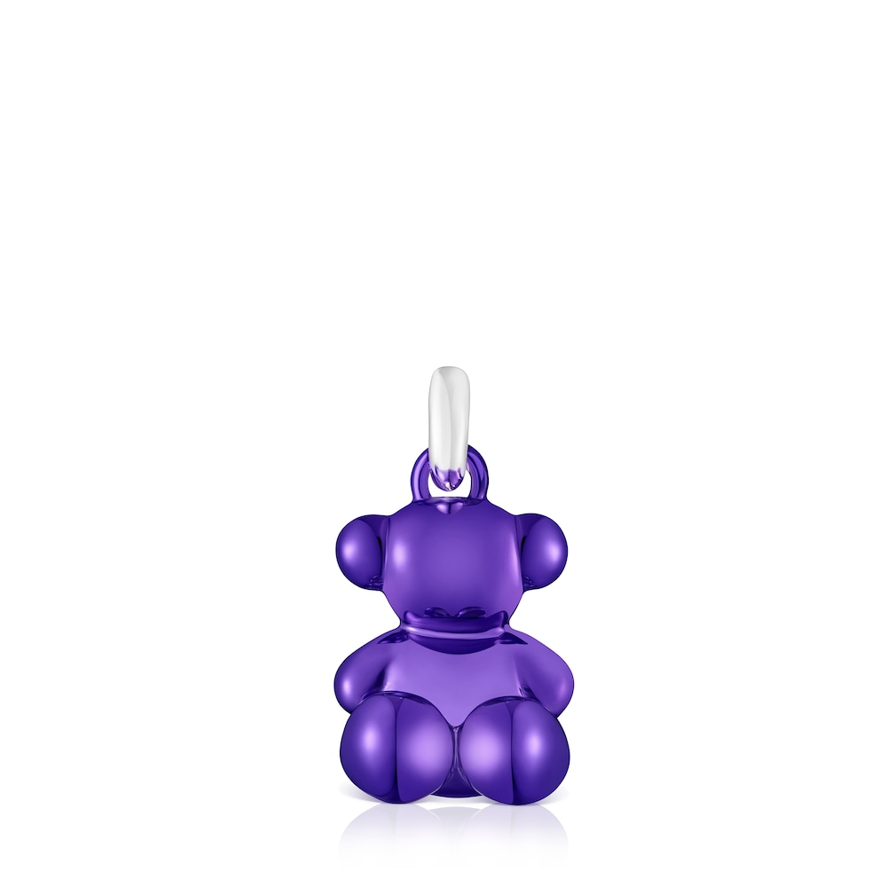 Colgante oso de acero en color lila Bold Bear image number 0