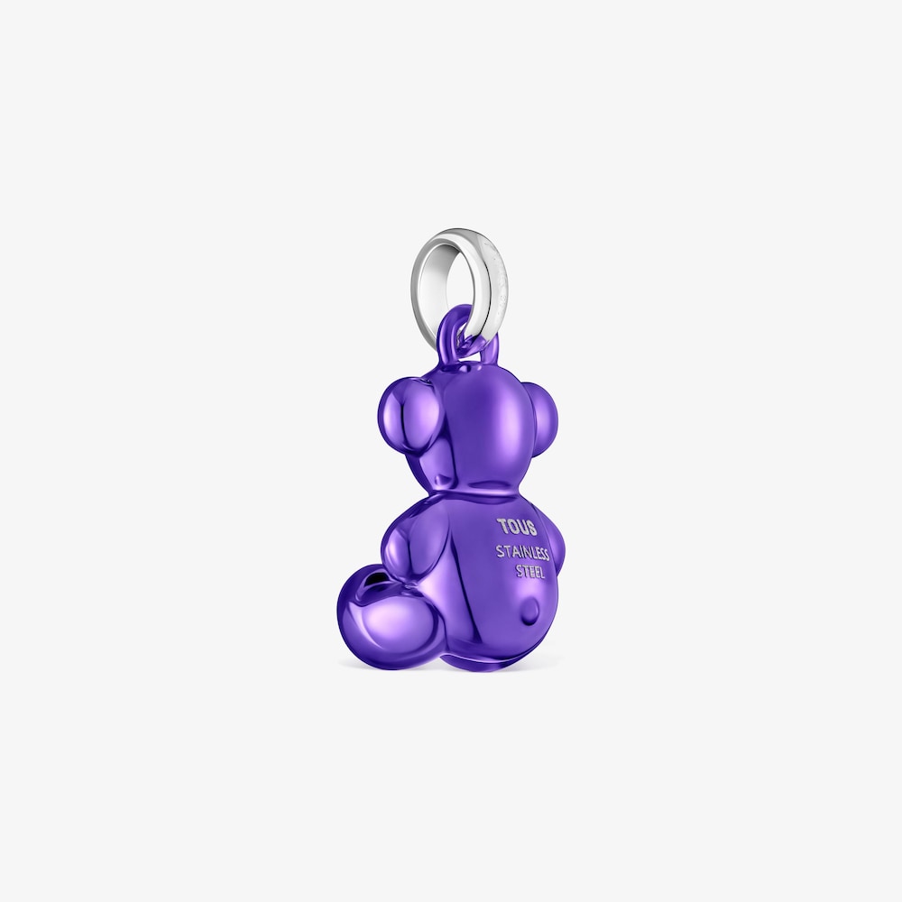 Bold Bear lilac steel bear Pendant