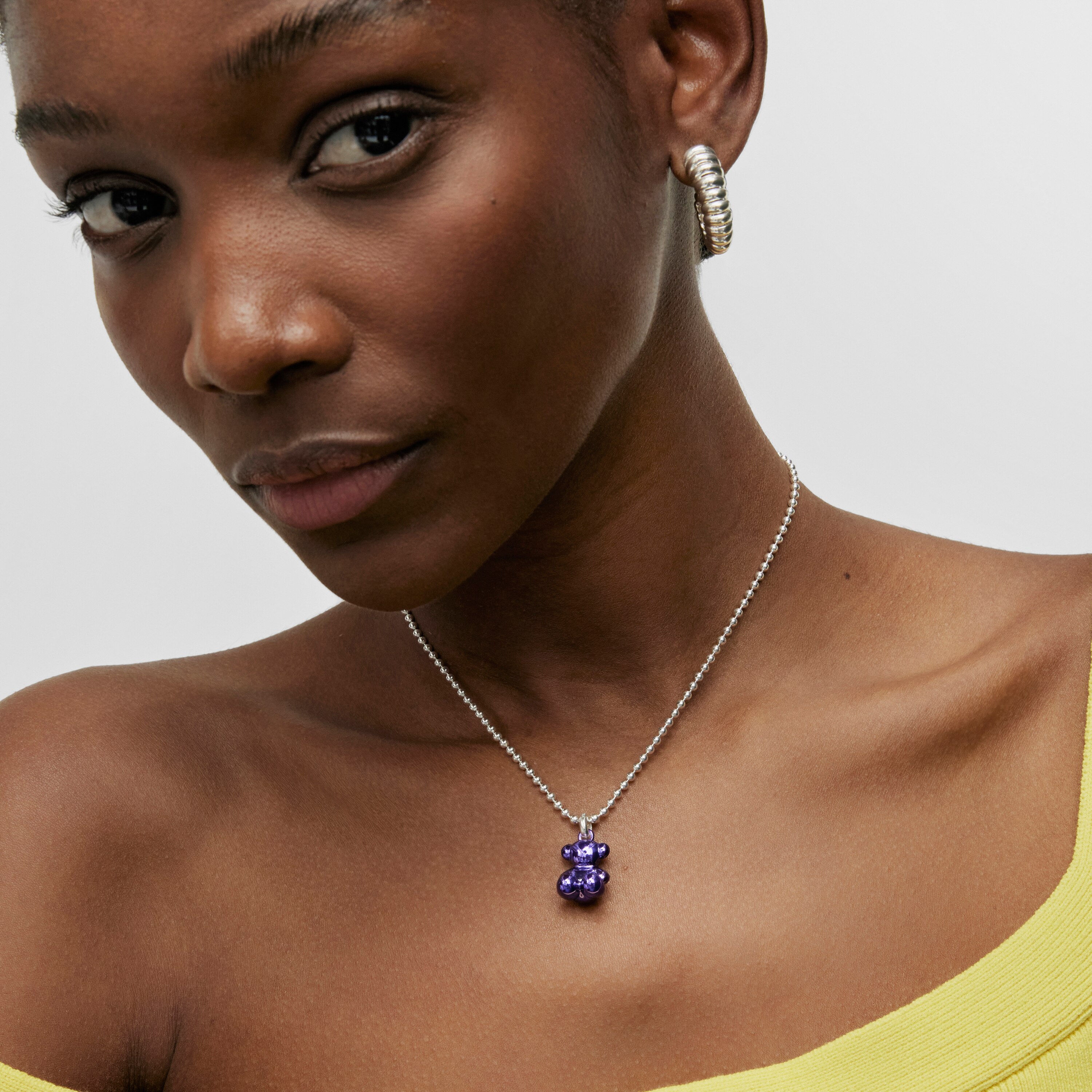 Bold Bear lilac steel bear Pendant