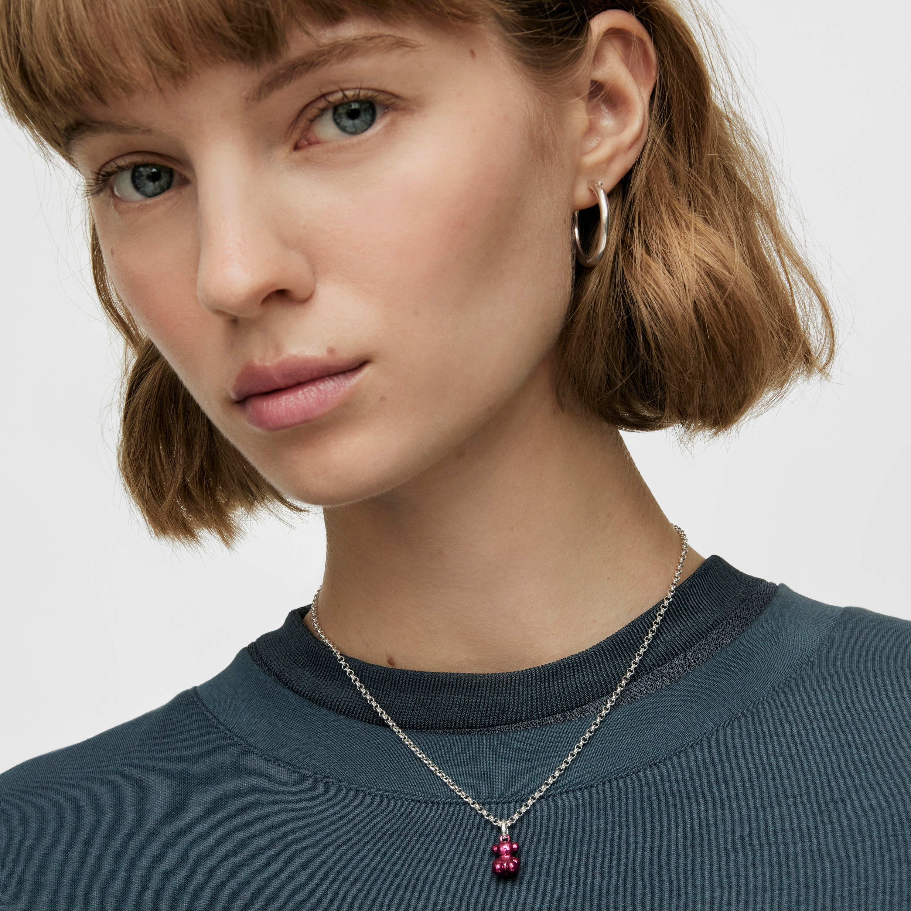 Bold Bear pink steel bear Pendant