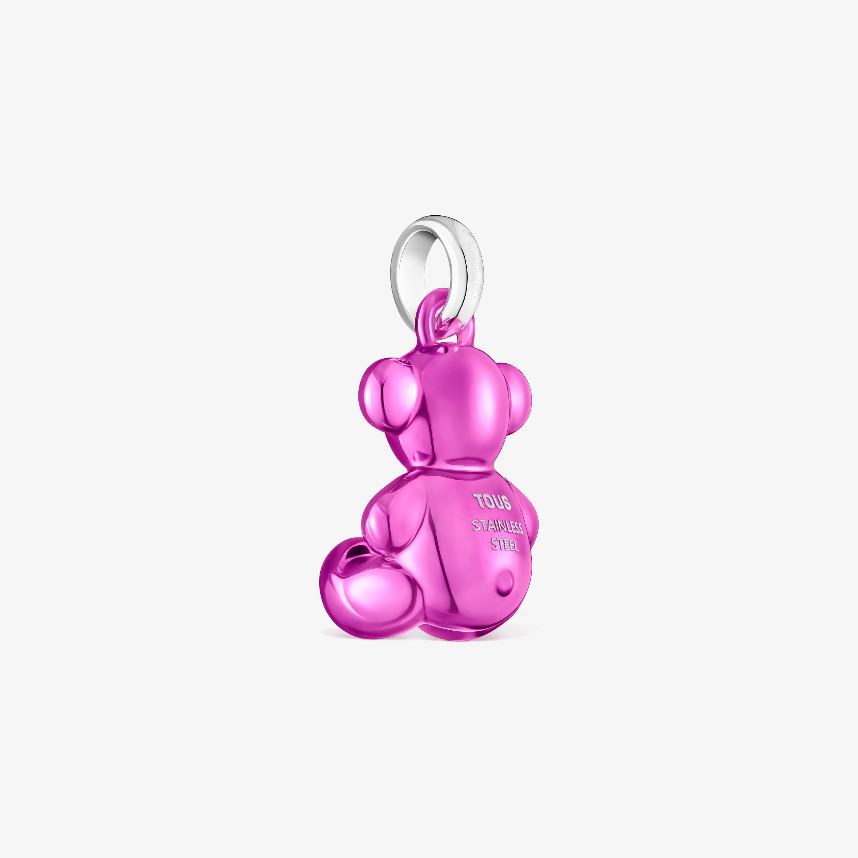 Bold Bear pink steel bear Pendant