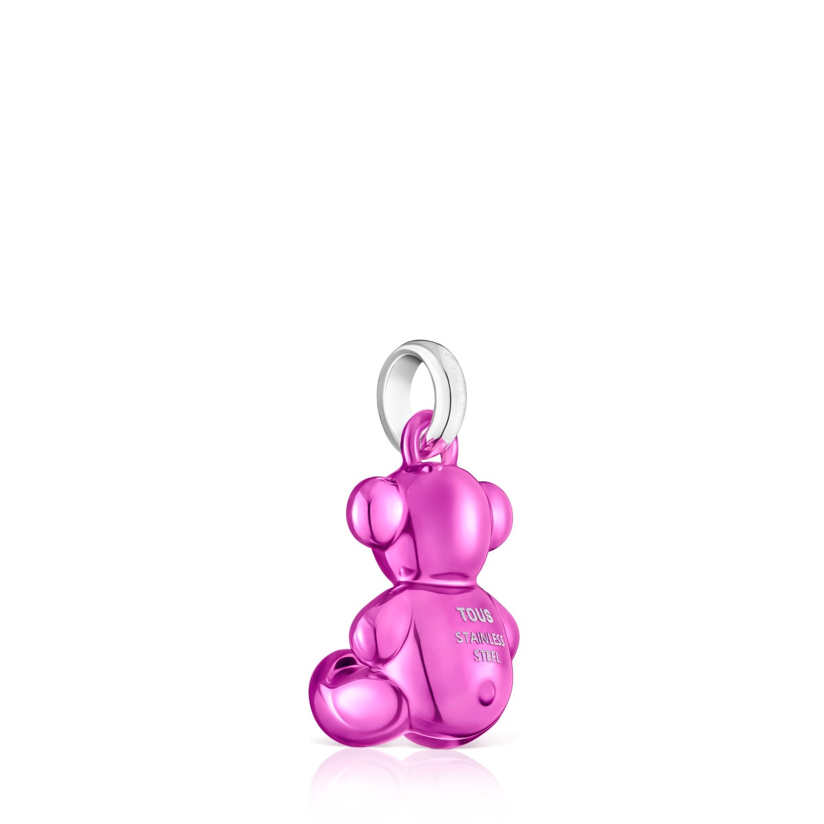 Colgante oso de acero en color rosa Bold Bear