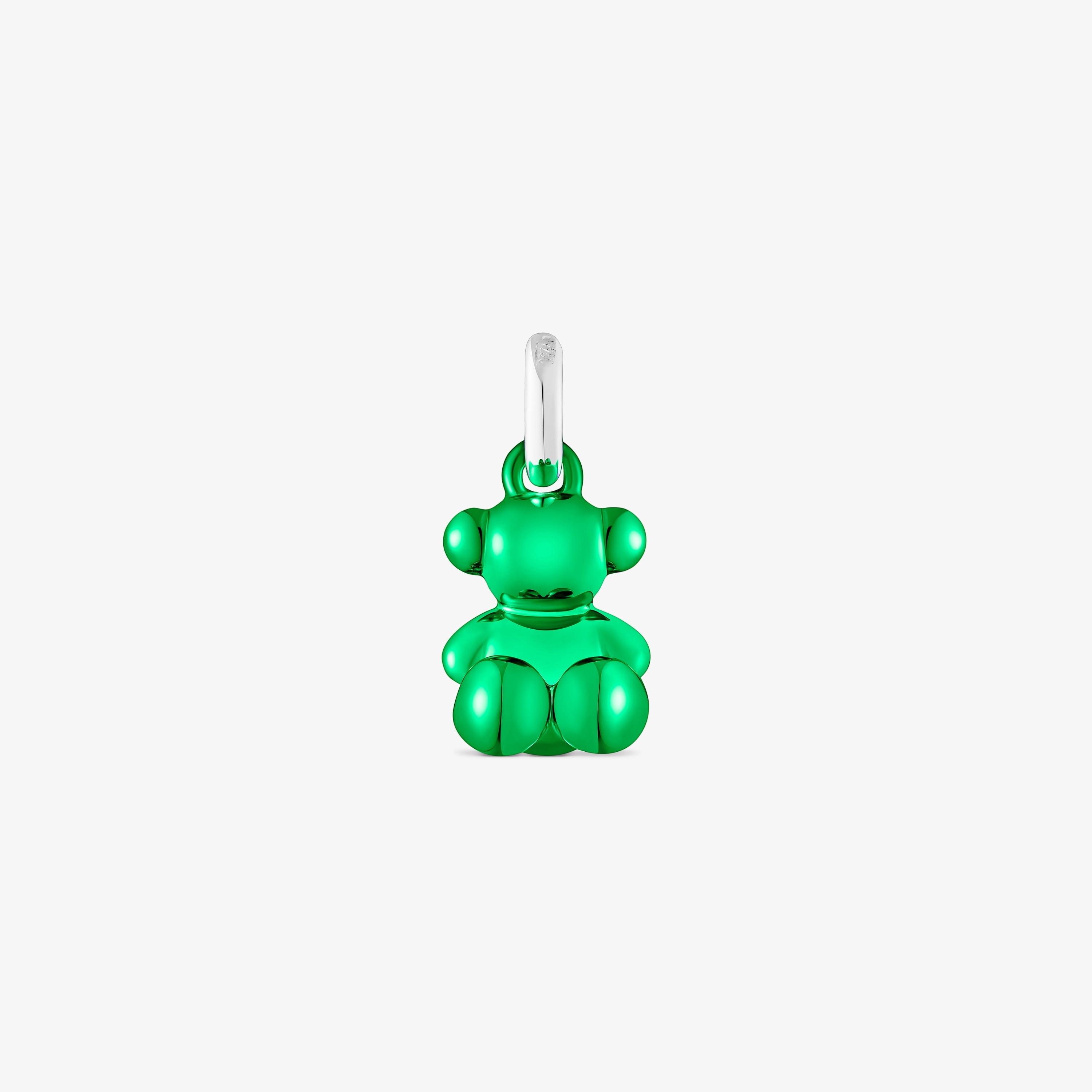 Small Bold Bear green steel bear Pendant