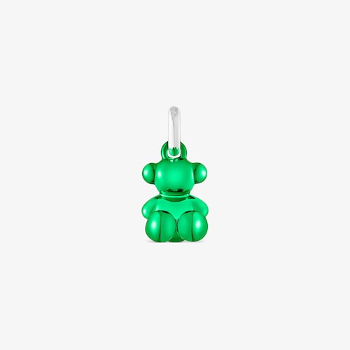 Dije oso peque&ntilde;o de acero en color verde Bold Bear