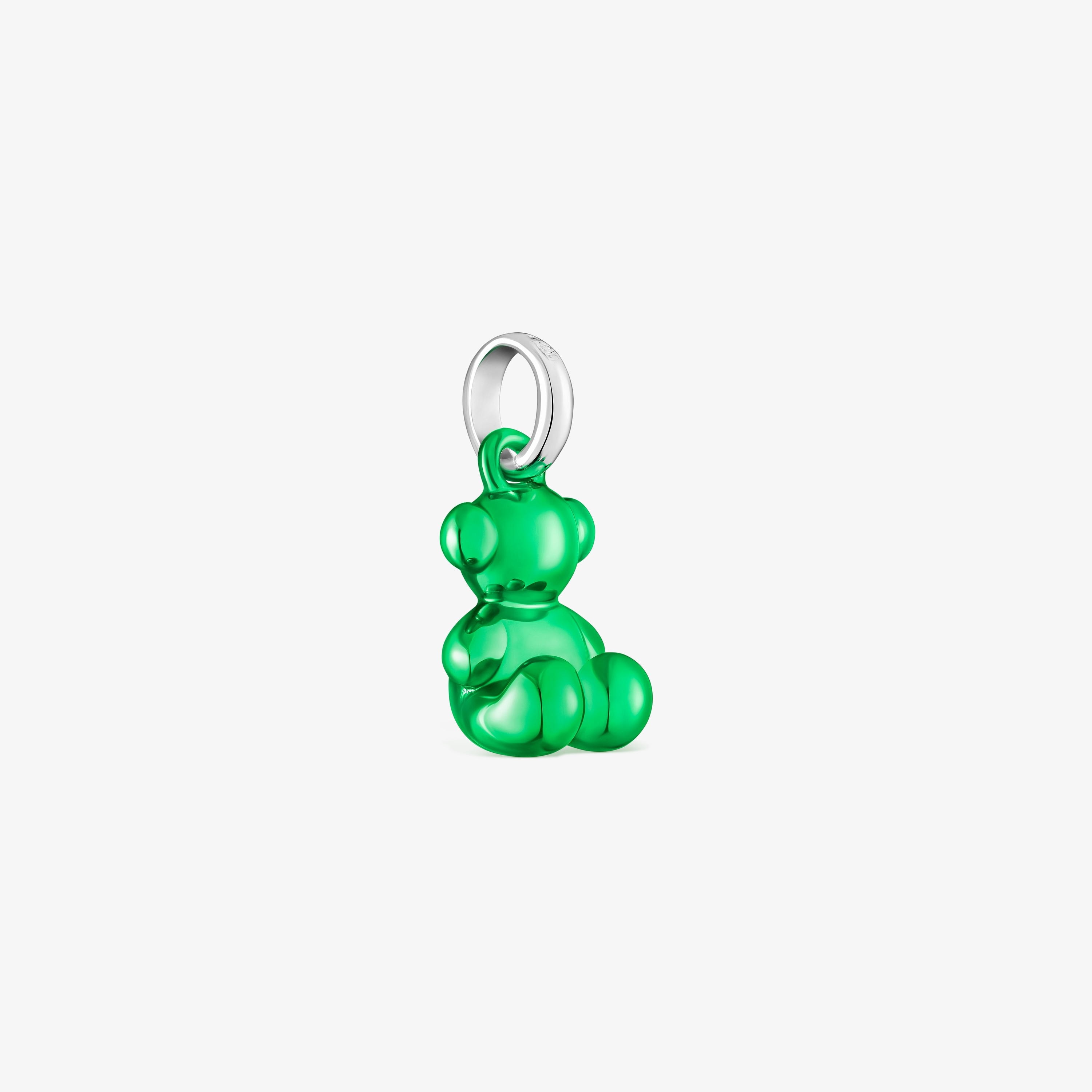 Small Bold Bear green steel bear Pendant