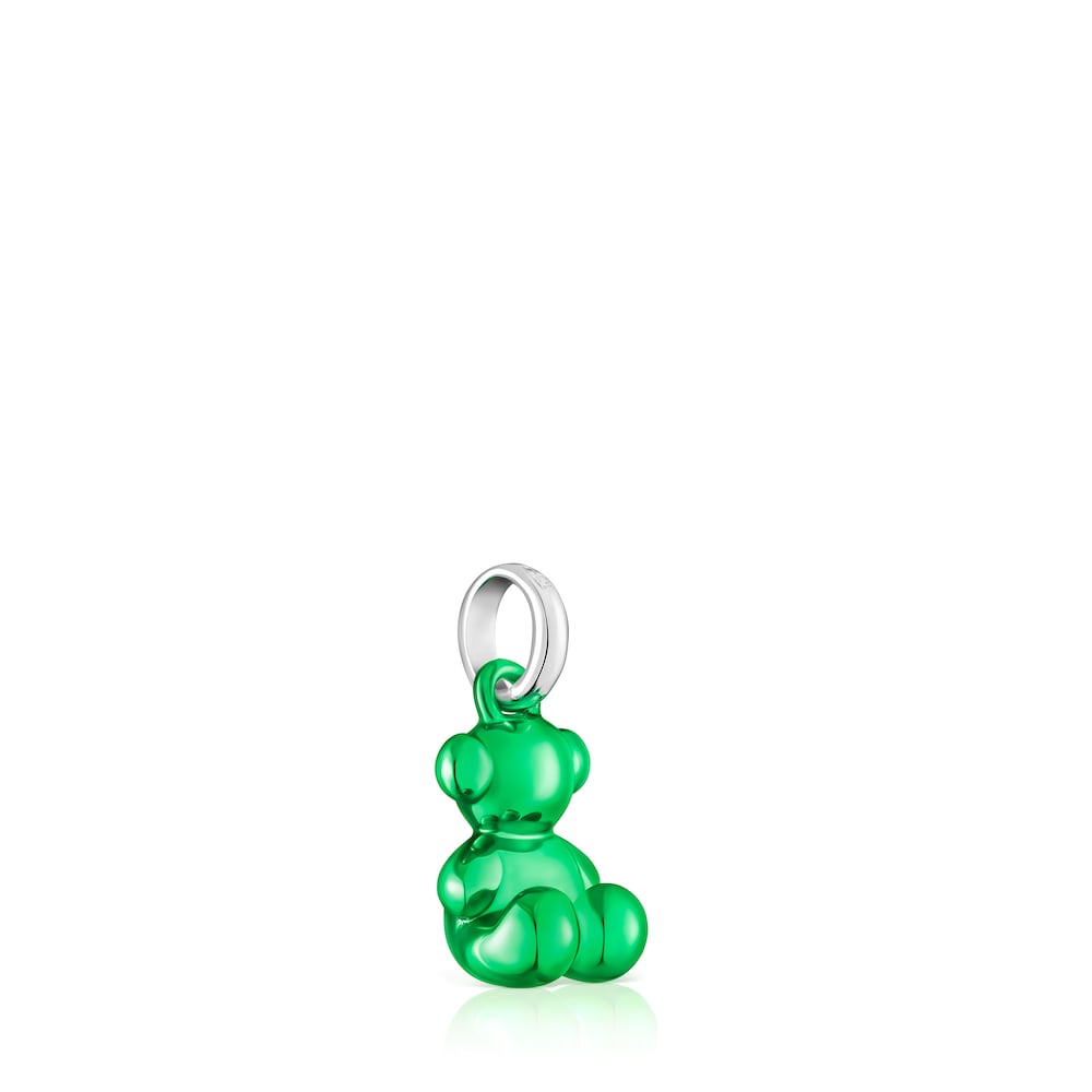 Colgante oso pequeño de acero en color verde Bold Bear image number 1
