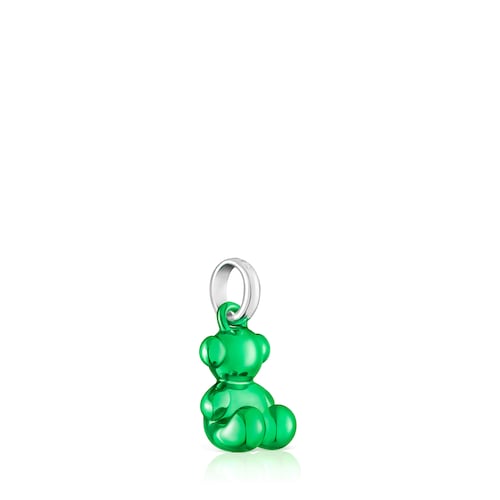 Small Bold Bear green steel bear Pendant