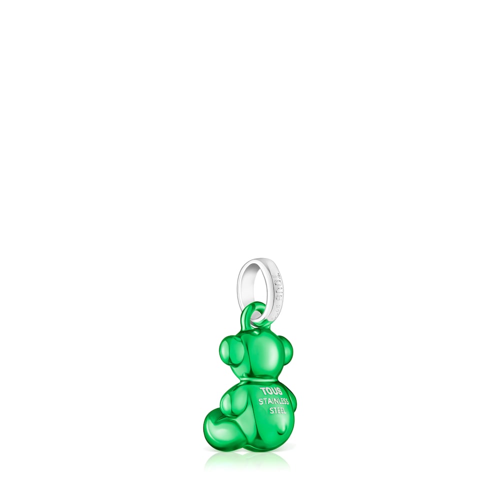 Colgante oso pequeño de acero en color verde Bold Bear image number 2