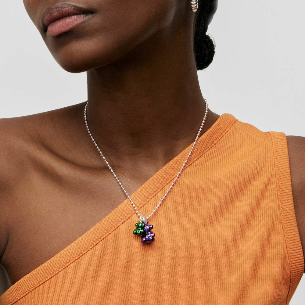 Mały wisiorek Bold Bear zielona stal miś