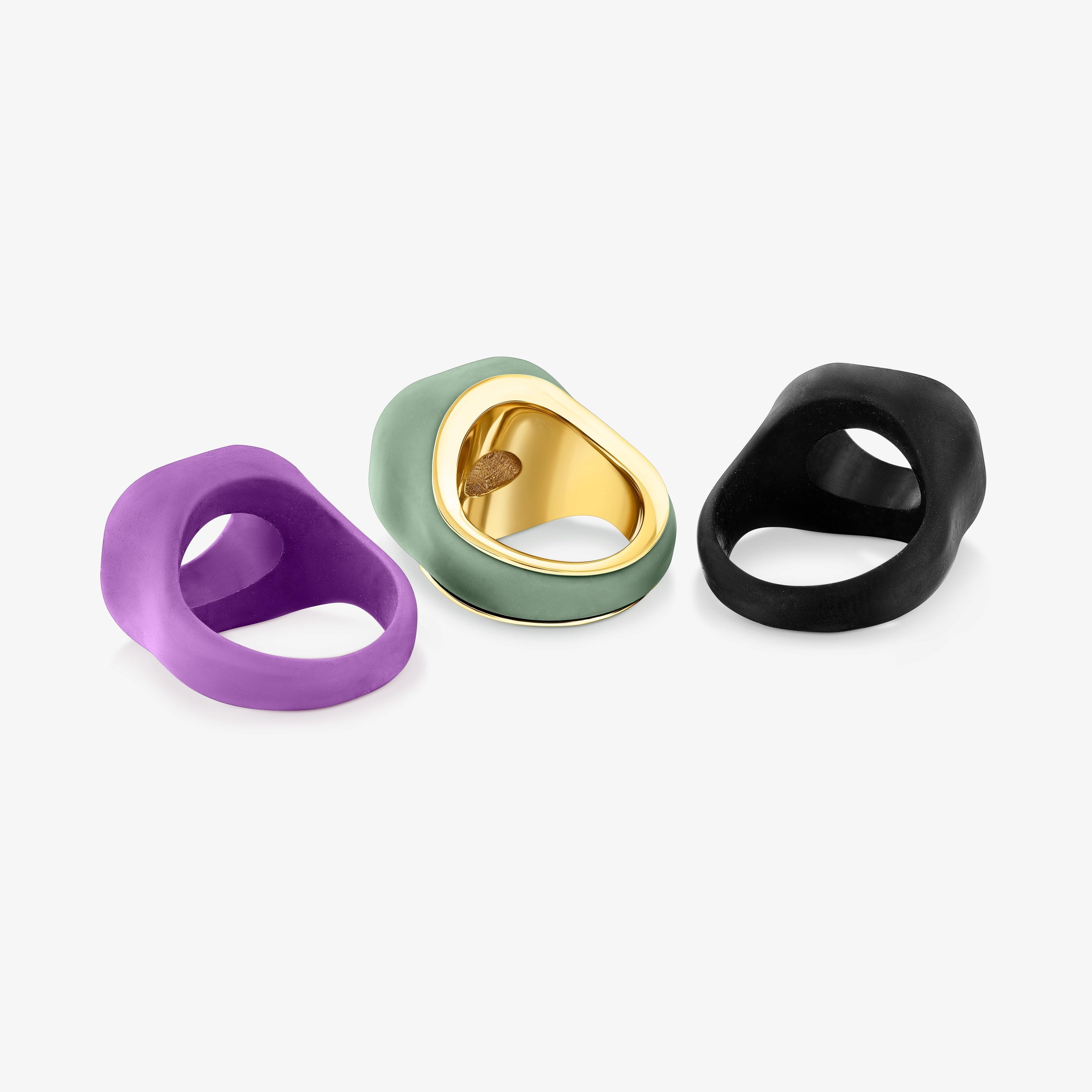 Silver vermeil Virtual Garden Signet ring set with amethyst