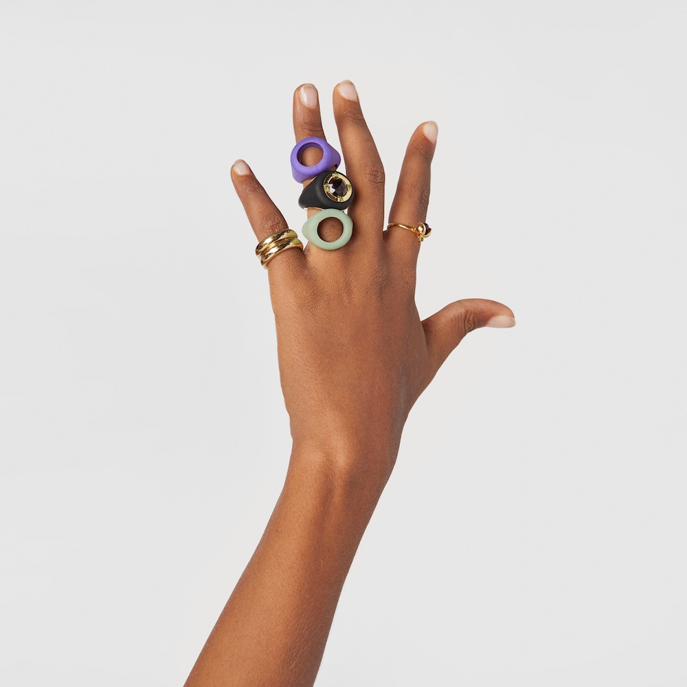 Silver vermeil Virtual&nbsp;Garden Signet ring set with smoky quartz