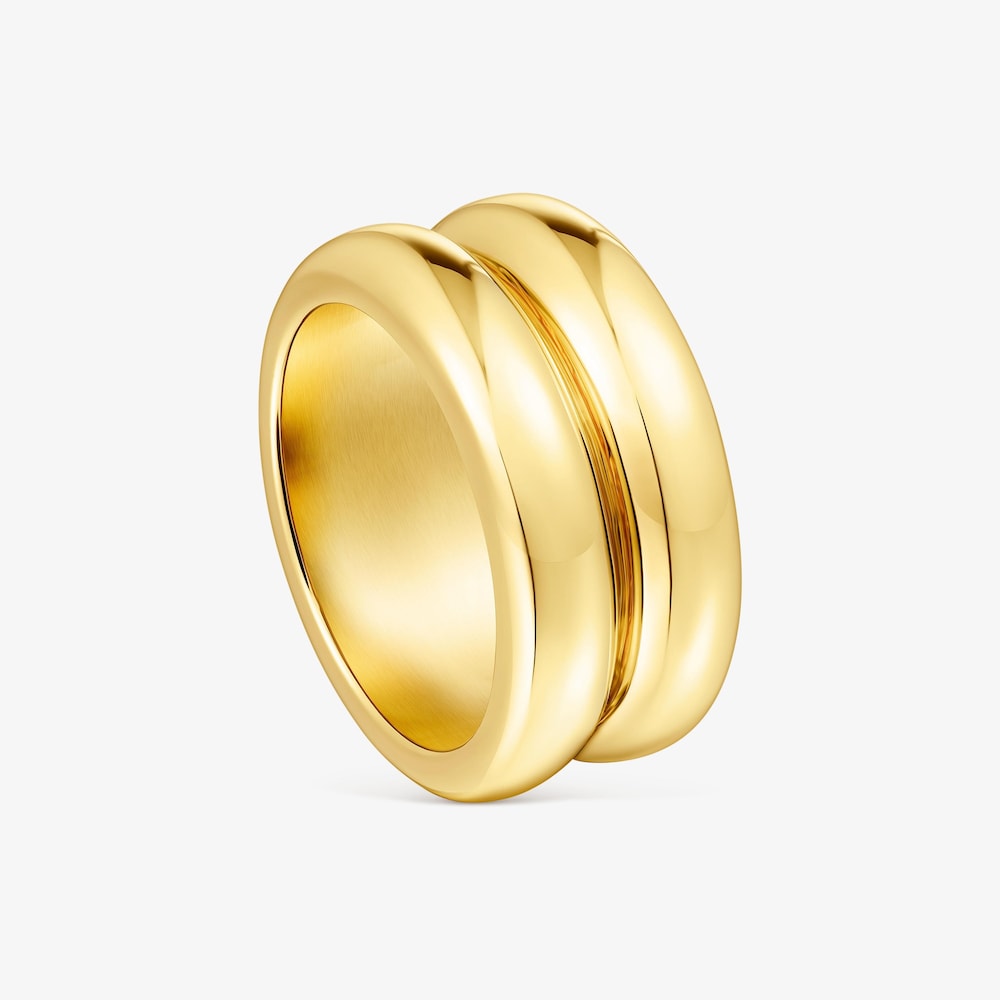 Anillo doble de plata vermeil Virtual Garden