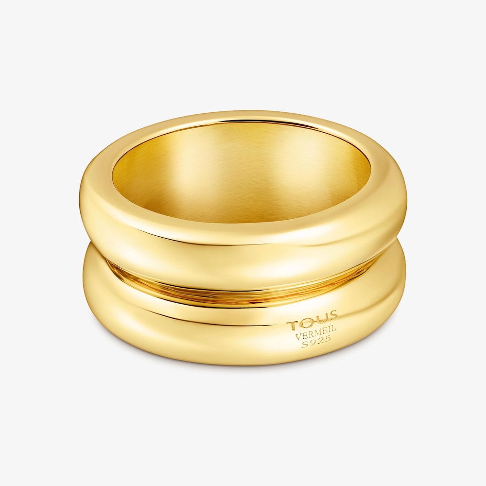Anillo doble de plata vermeil Virtual Garden