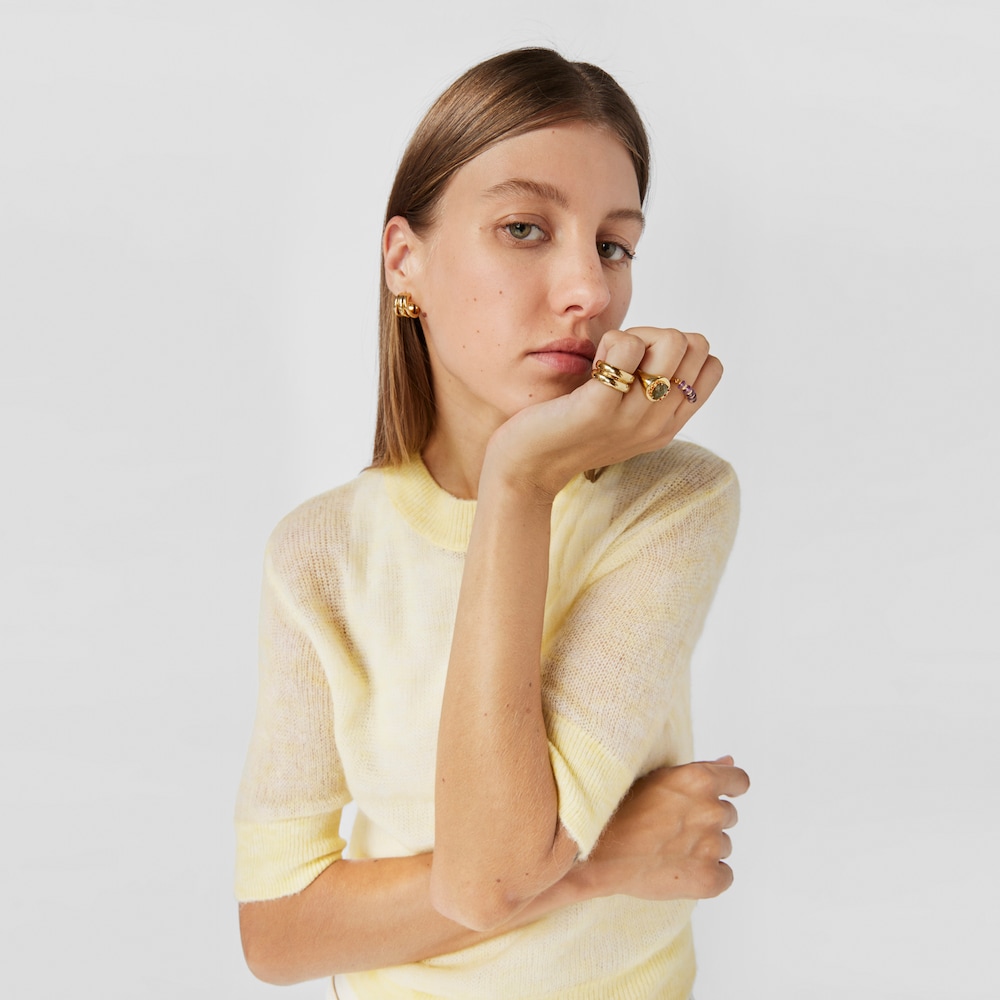 Anillo doble de plata vermeil Virtual Garden