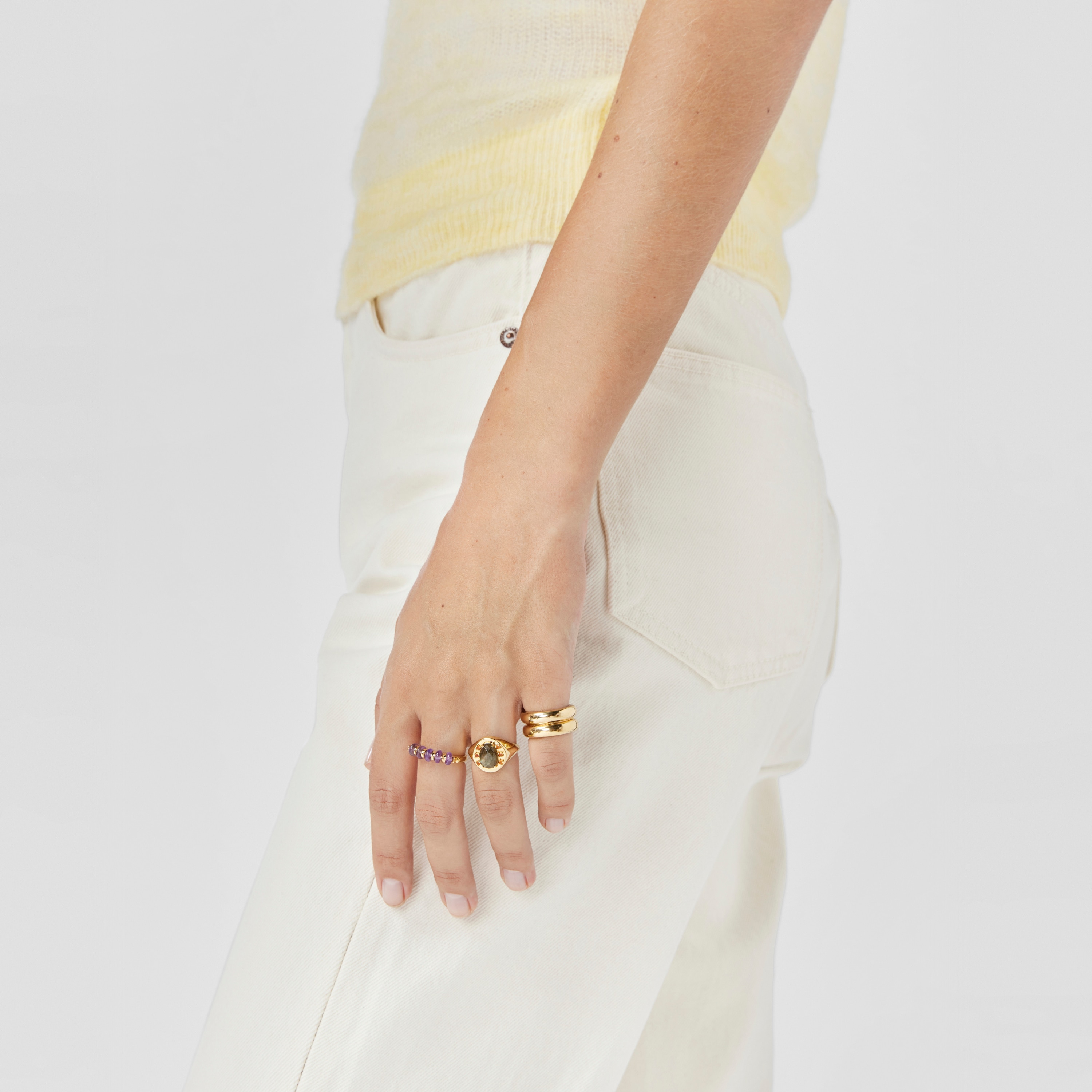 Silver vermeil Virtual Garden Double ring