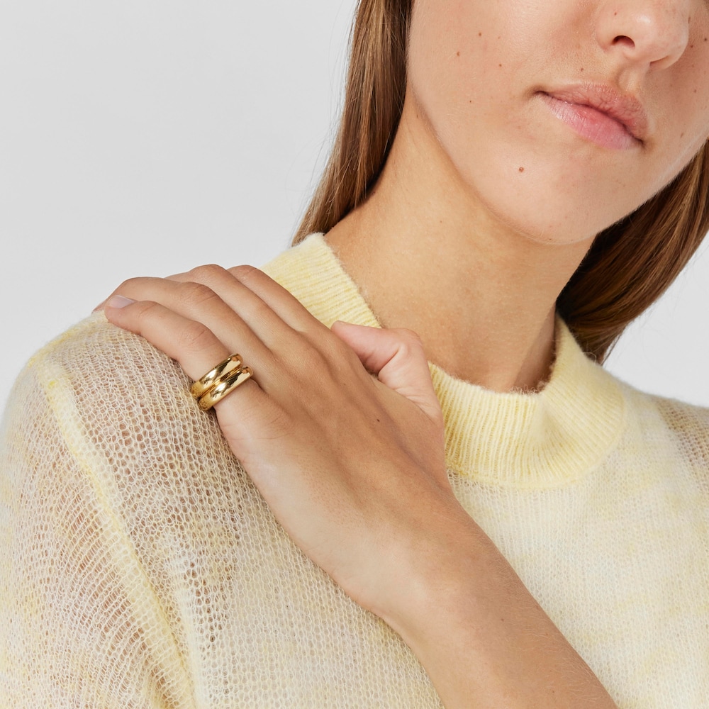 Anillo doble de plata vermeil Virtual Garden