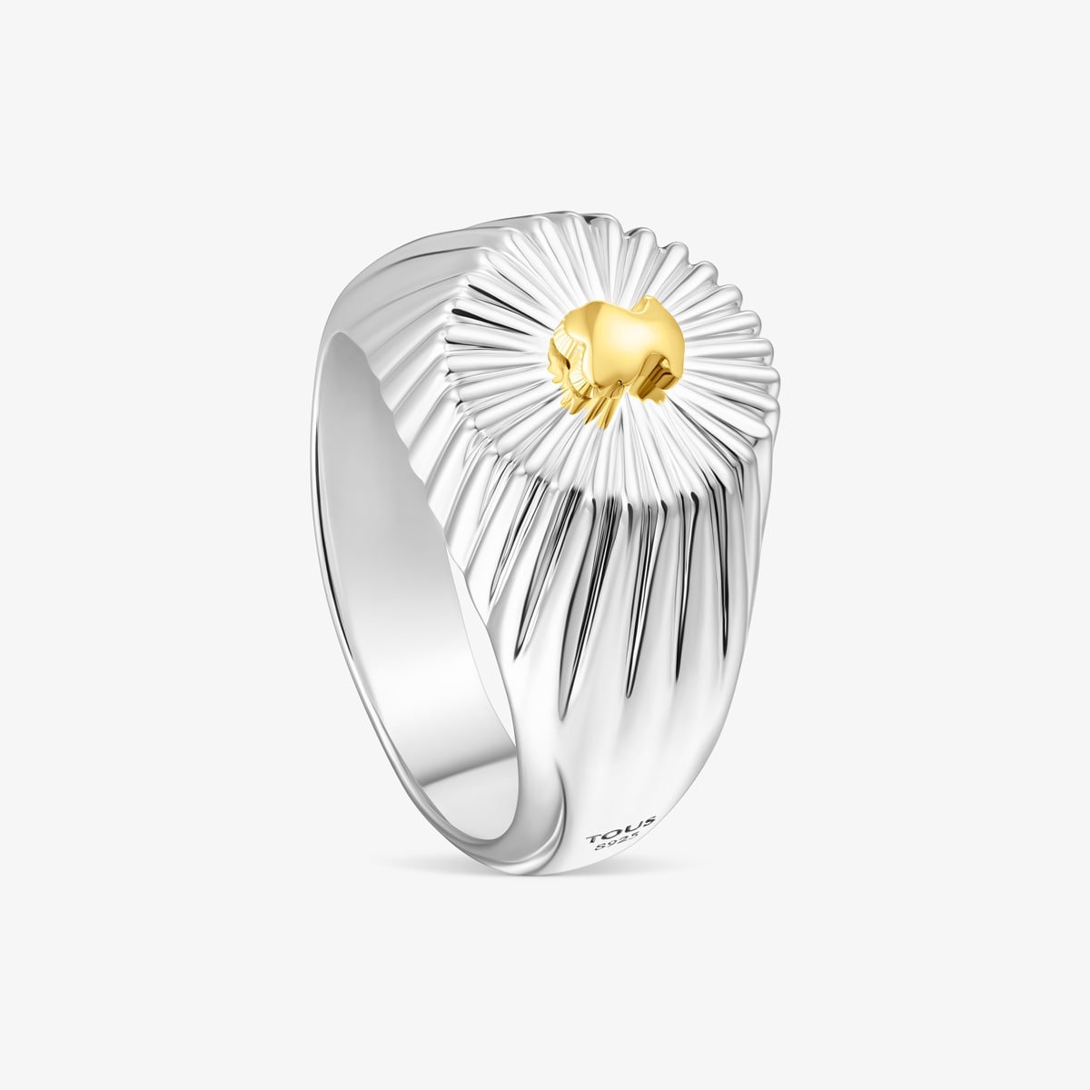 Tous - Sello De Plata Con Oso De Plata Vermeil Virtual Garden Talla 12